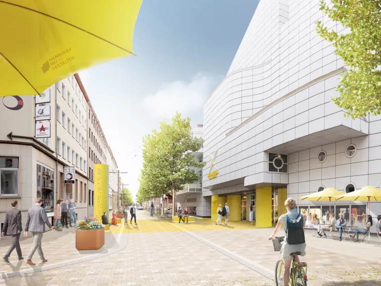 Visualisierung eines Teils der Innenstadt von Hannover.